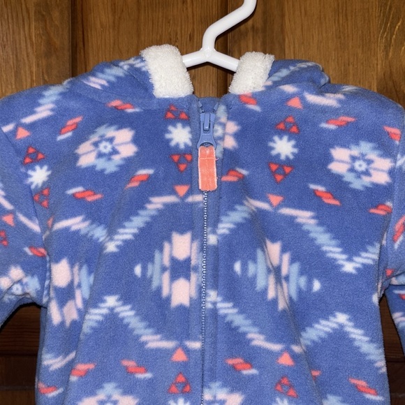 Carters Baby Girl Full Zip Fleece with Hood - Size 18M - Picture 2 of 9